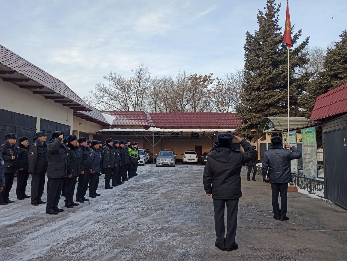 В Службе охраны МВД прошла церемония поднятия Государственного Флага